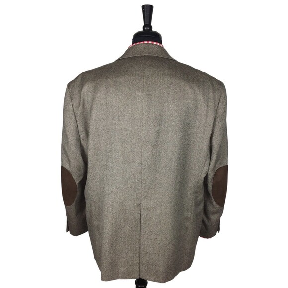 Stafford Essential Classic Fit Elbow Patch Wool Tweed Sport Coat Blazer Men 50R